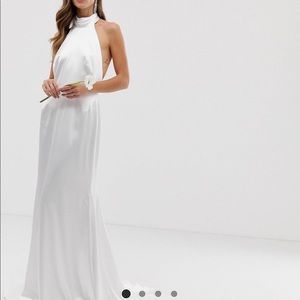 Asos edition halter backless maxi wedding dress